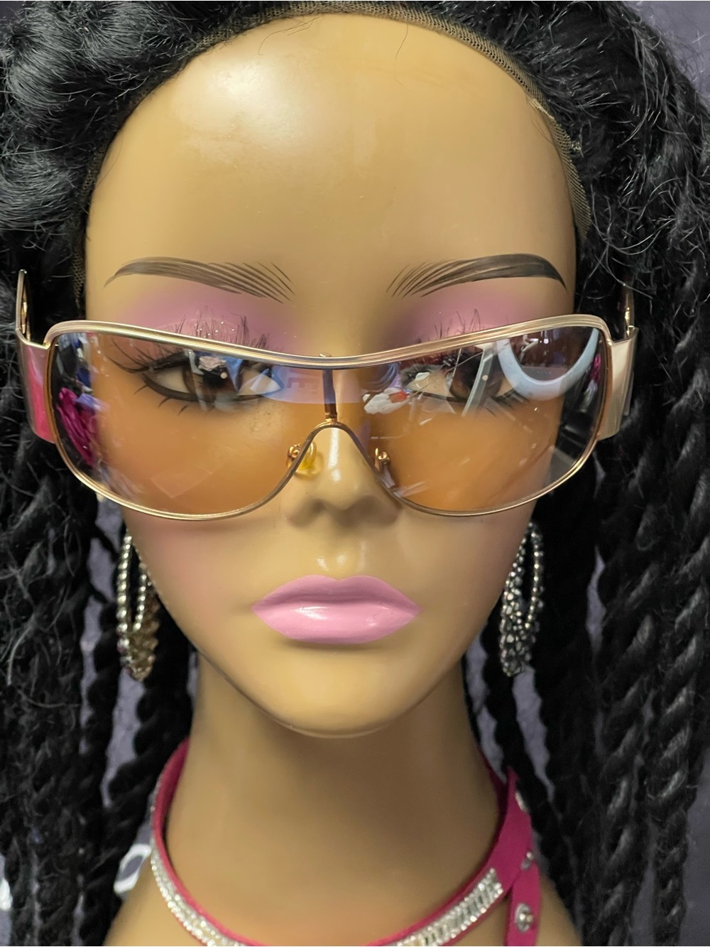 South Pole Gold Frame Sunglasses with Amber Lenses